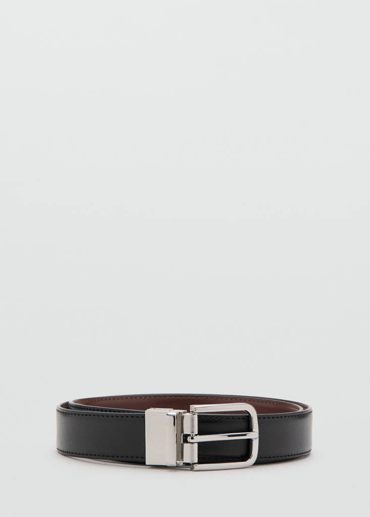 Reversible suit leather belt — Black
