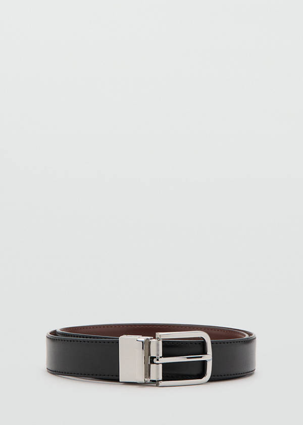 Reversible suit leather belt — Black