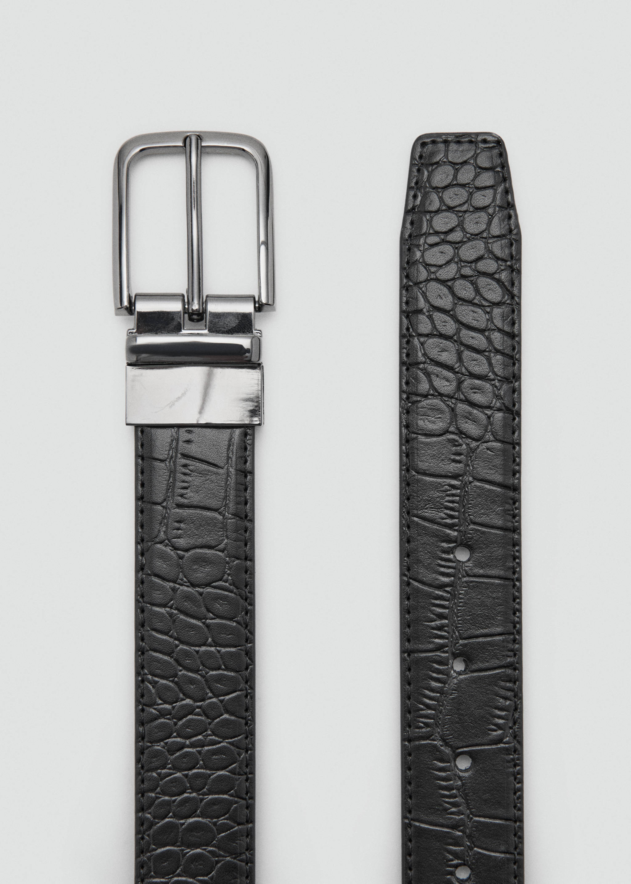 Croc-effect leather belt - Details of the article 1