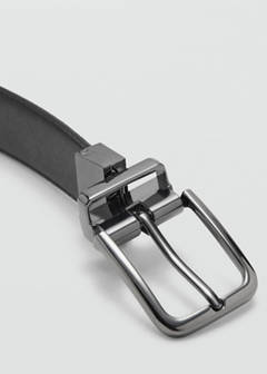 Croc-effect leather belt — Black 4