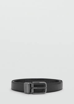 Croc-effect leather belt — Black 5