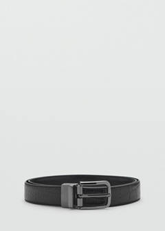 Croc-effect leather belt — Black 1