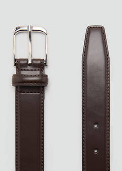 Buckle leather belt — Brown 3