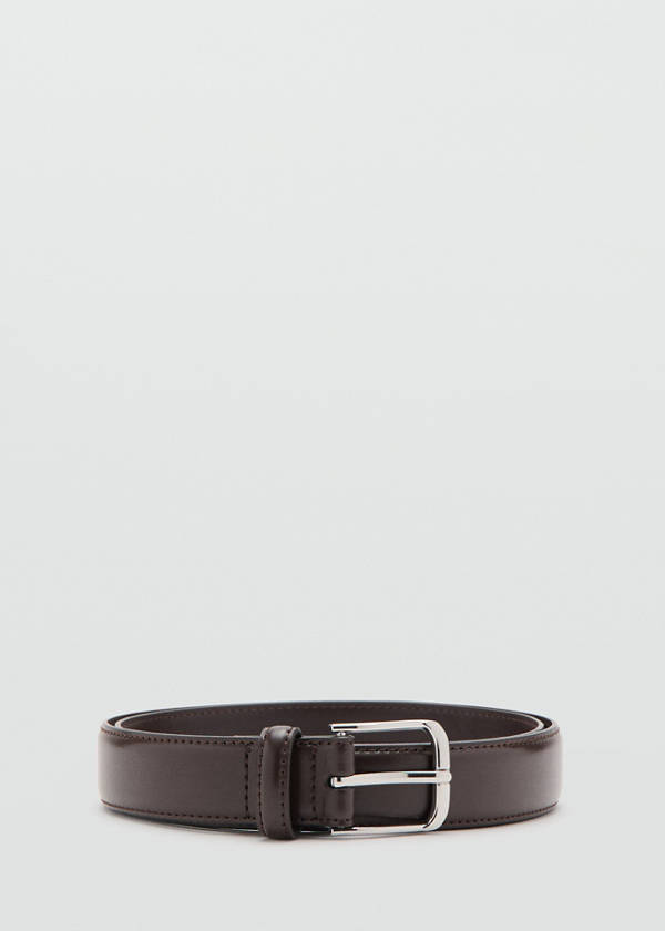 Buckle leather belt — Brown