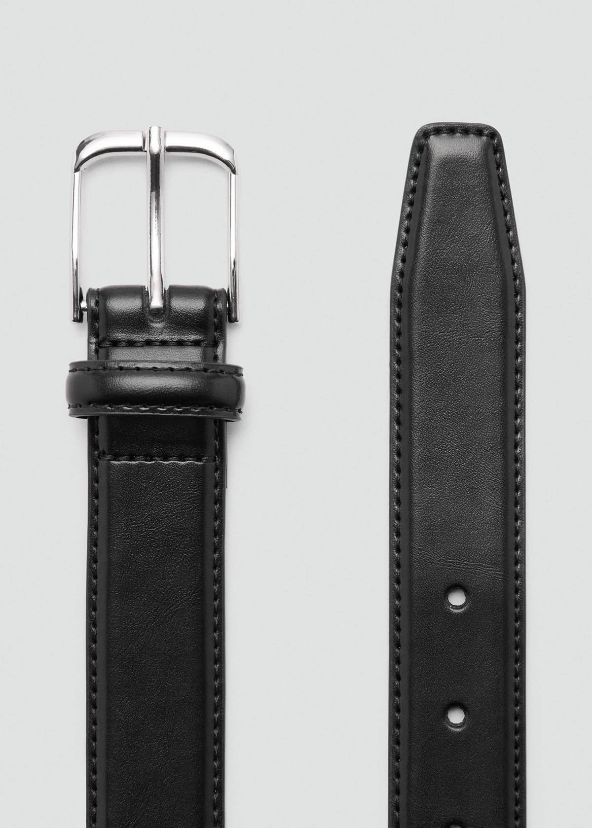 Buckle leather belt — Black
