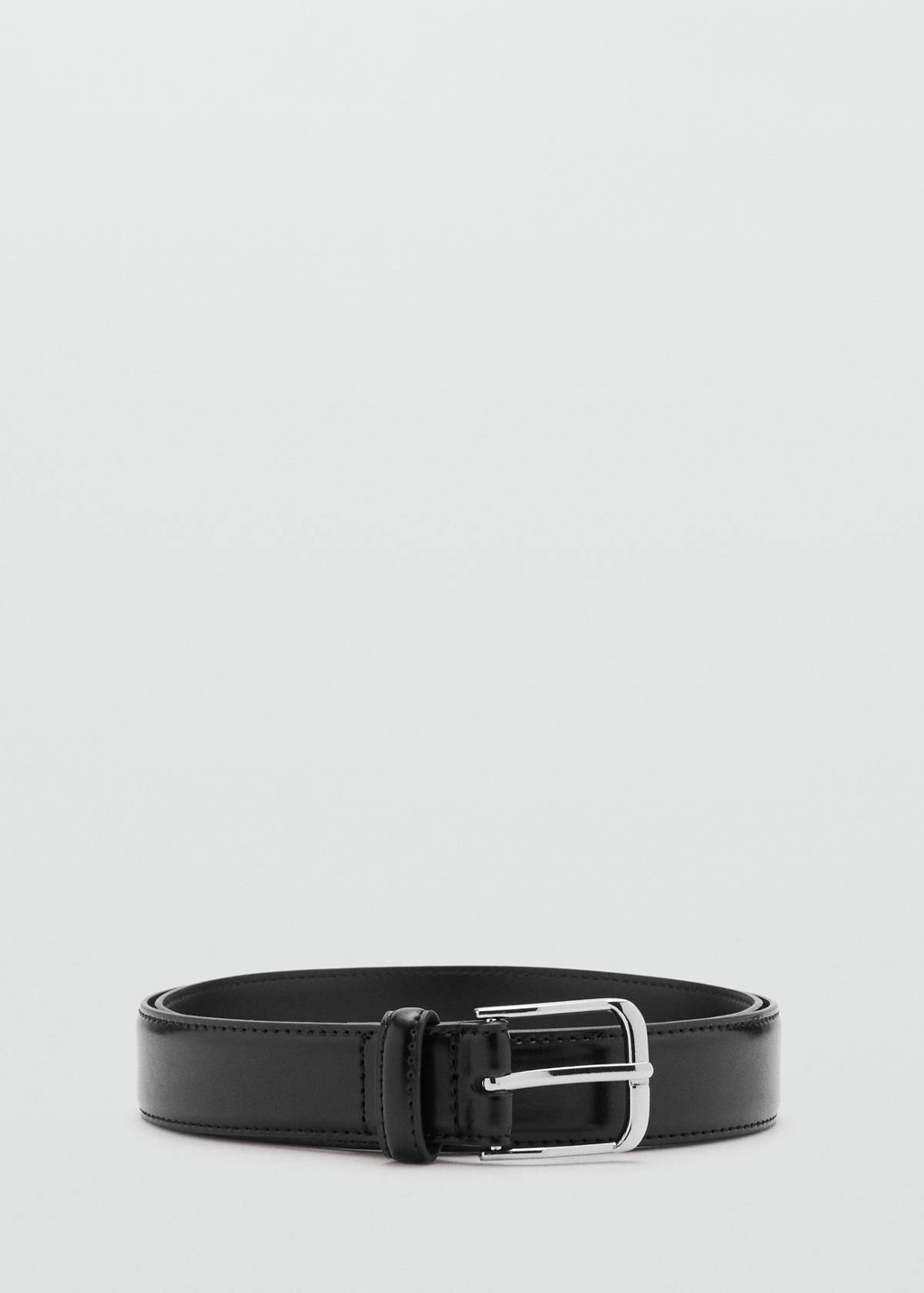 Buckle leather belt — Black