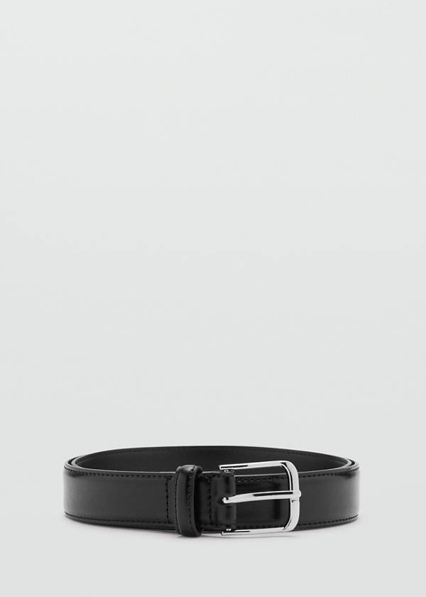 Buckle leather belt — Black
