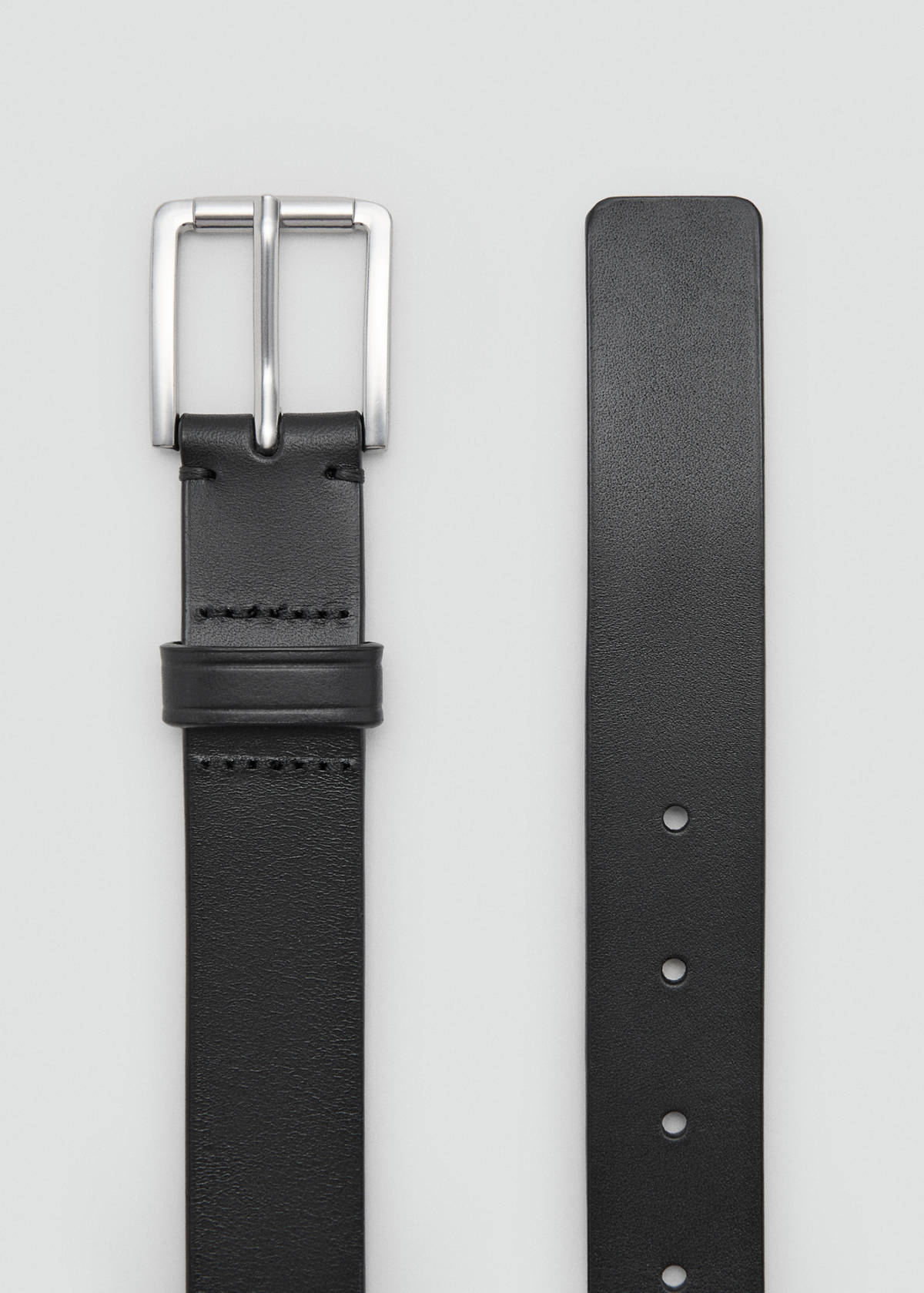 Buckle leather belt — Black