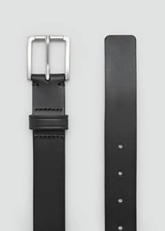 Buckle leather belt — Black 3
