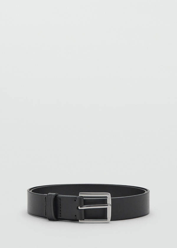 Buckle leather belt — Black