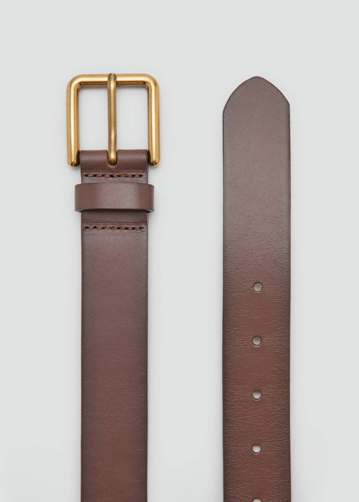 Square buckle belt — Leather