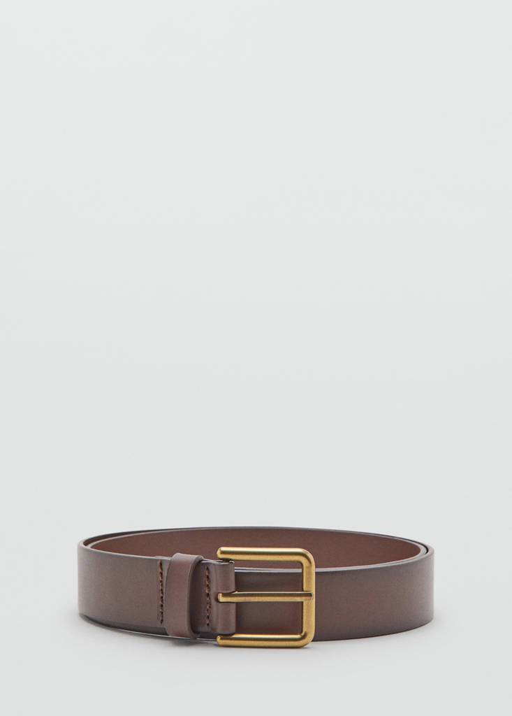 Square buckle belt — Leather