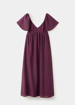 Textured dress with gathered detail — Maroon 8
