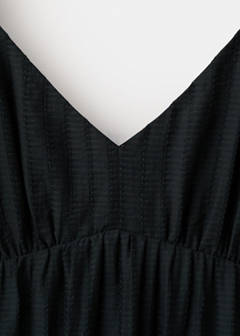Textured dress with gathered detail — Black 10