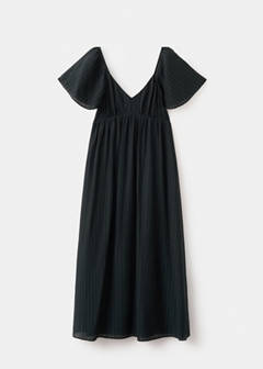 Textured dress with gathered detail — Black 8