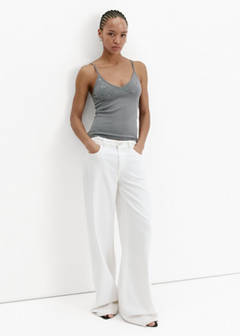 Sparkly top with fine straps — Light Heather Grey 2