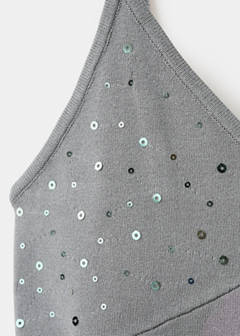 Sparkly top with fine straps — Light Heather Grey 7