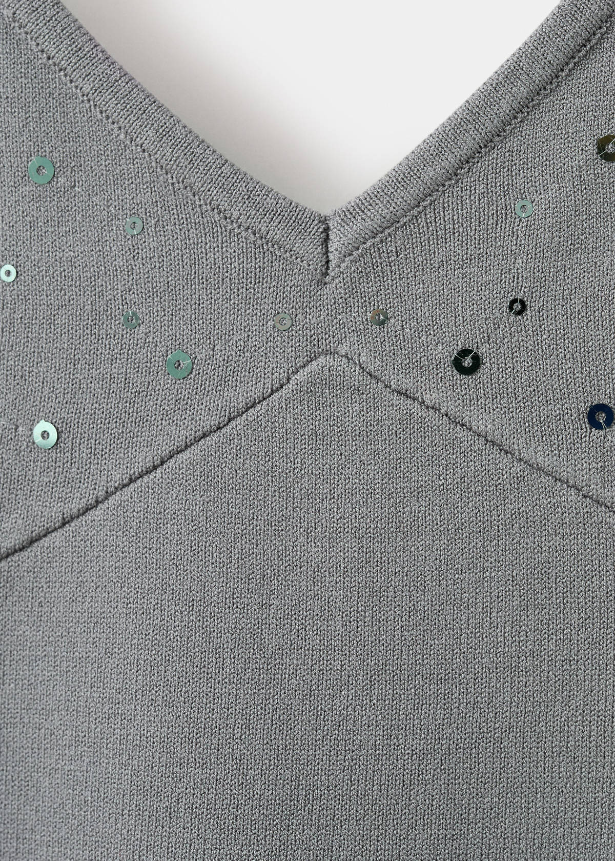 Sparkly top with fine straps — Light Heather Grey