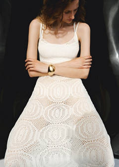 Crochet long dress — White 1