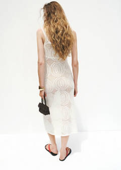 Crochet long dress — White 3
