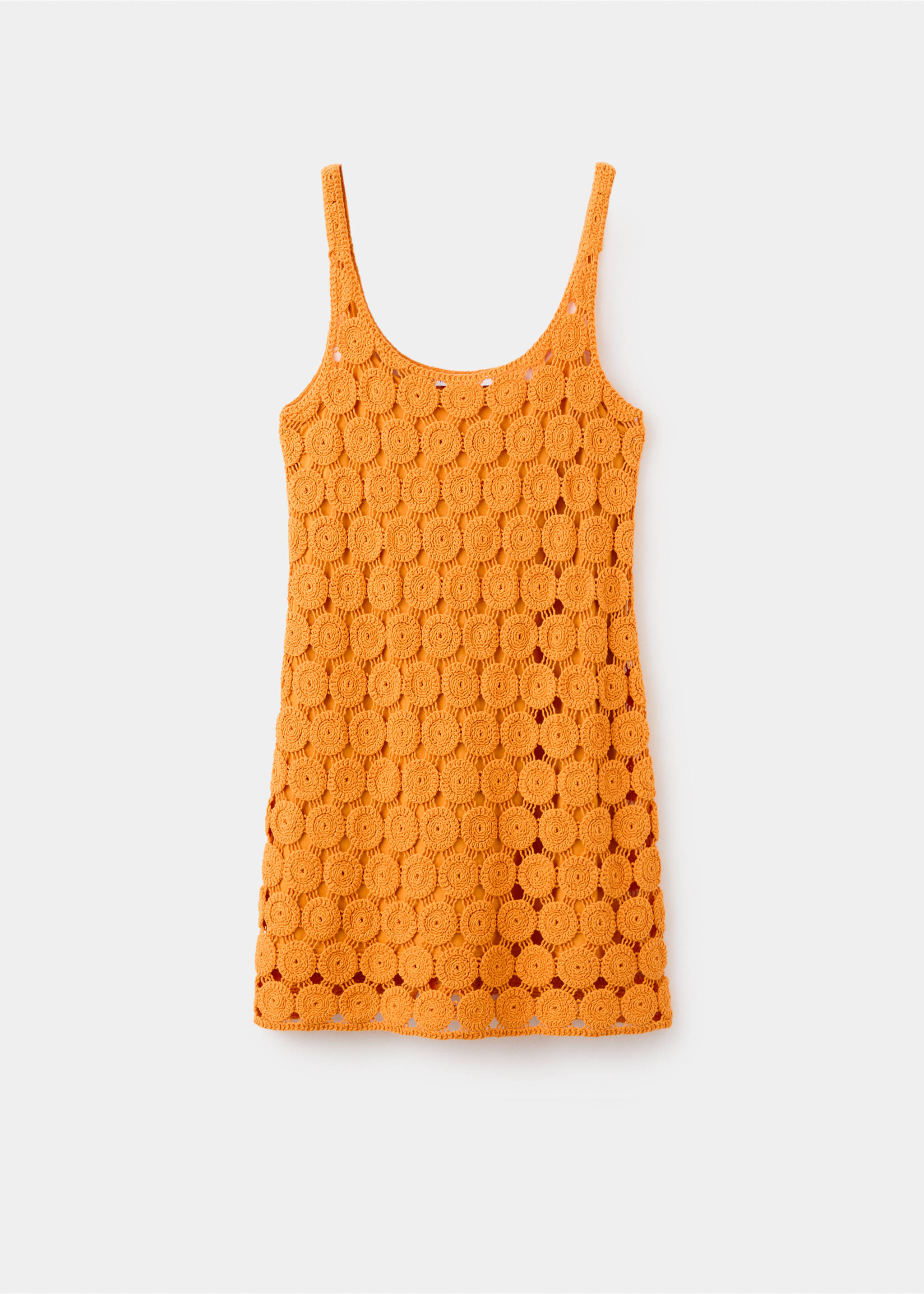 Crochet short dress - Article without model, Orange. Ref: 37011388-00.