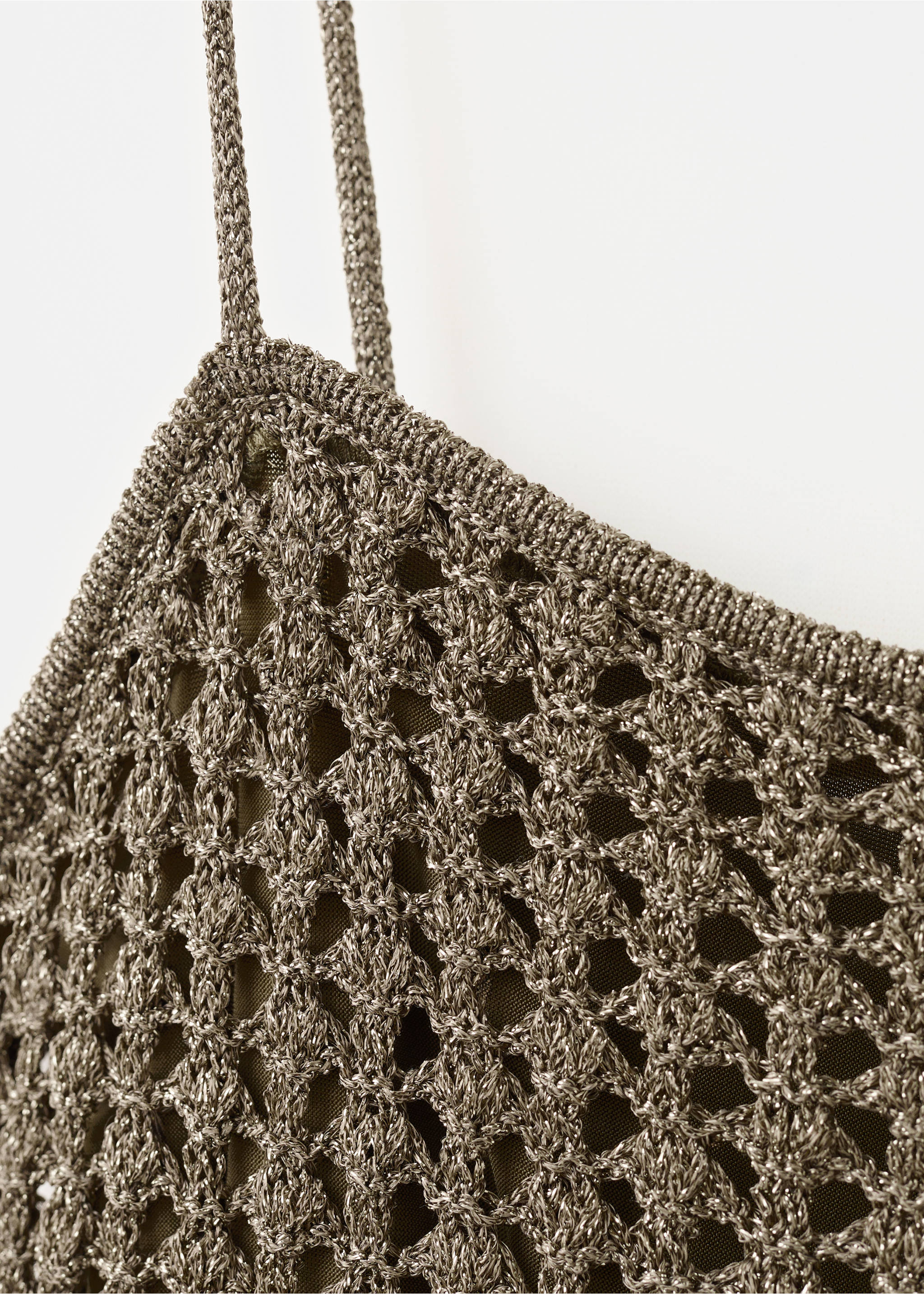 Vestido midi crochet - Detalle del artículo 0, Marrón. Ref: 37011389-00.