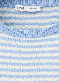 Striped short-sleeved sweater — Sky Blue 7