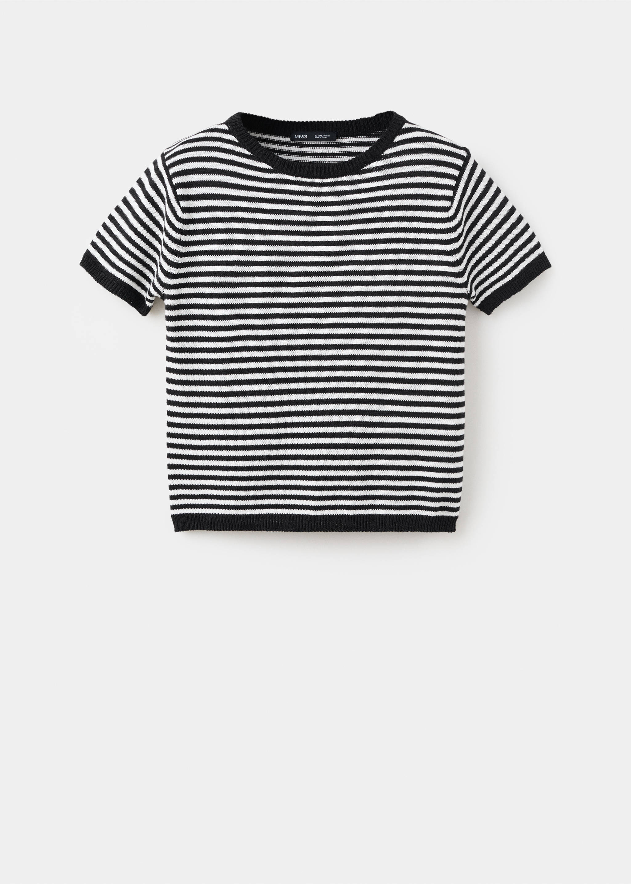 Cotton mix knit sweater - Article without model, Black. Ref: 37011392-00.