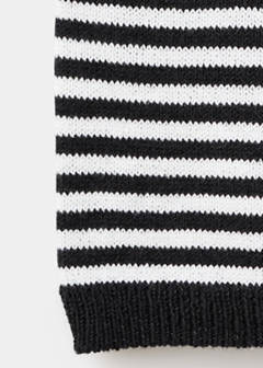 Striped short-sleeved sweater — Black 11
