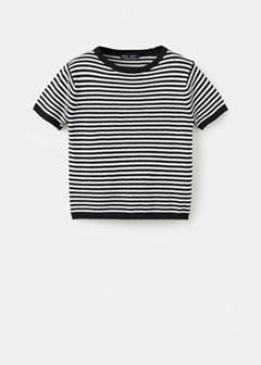 Striped short-sleeved sweater — Black 8