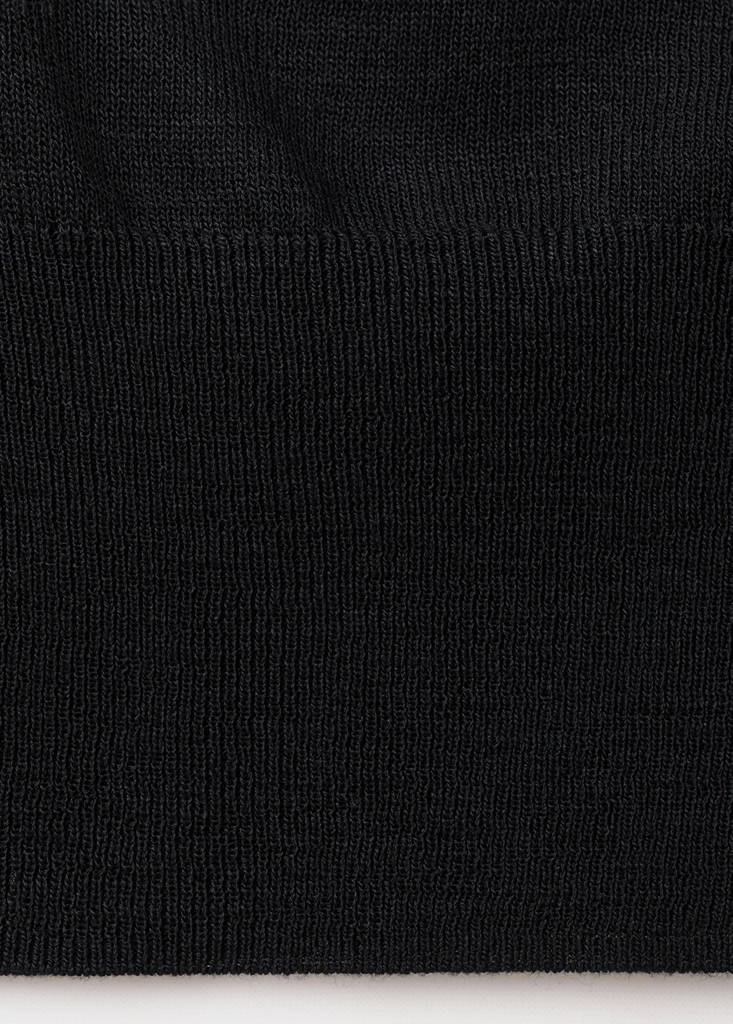 Knitted sweater with draped neck — Black
