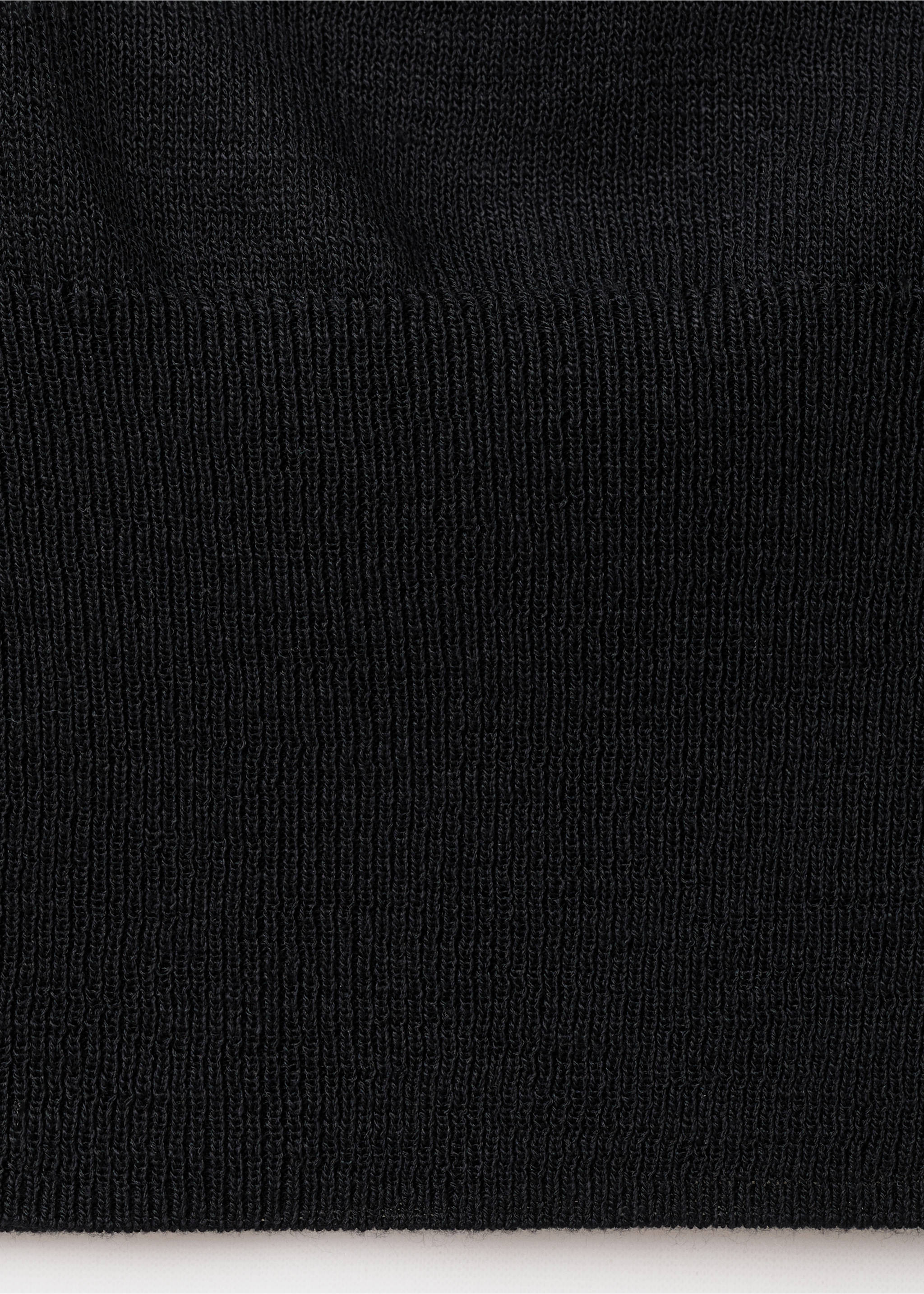 Knitted sweater with draped neck - Details of the article 0, Black. Ref: 37011393-00.