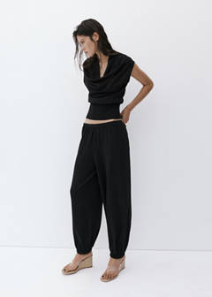 Knitted sweater with draped neck — Black 12