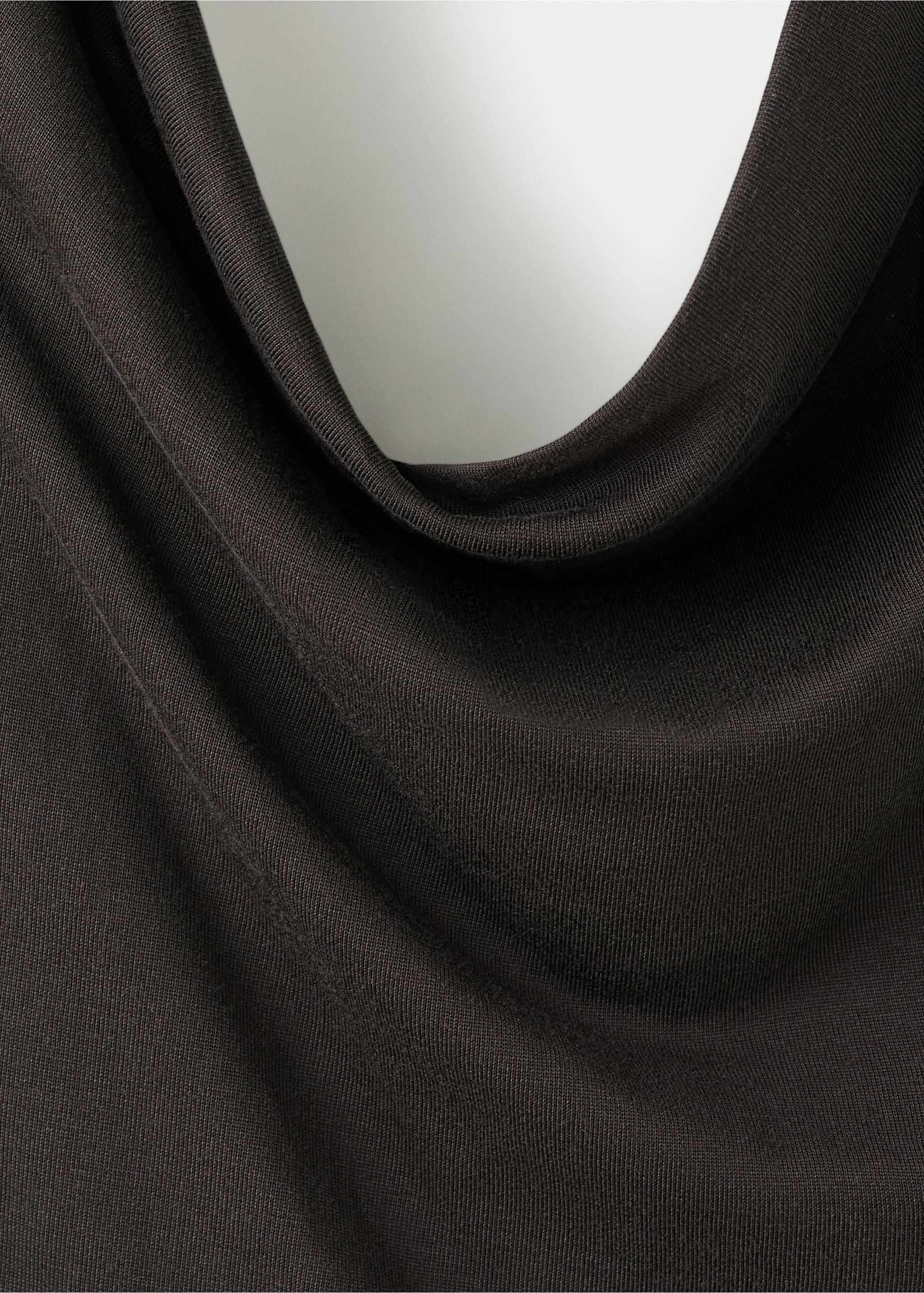 Draped halter dress - Details of the article 8, Brown. Ref: 37011394-00.