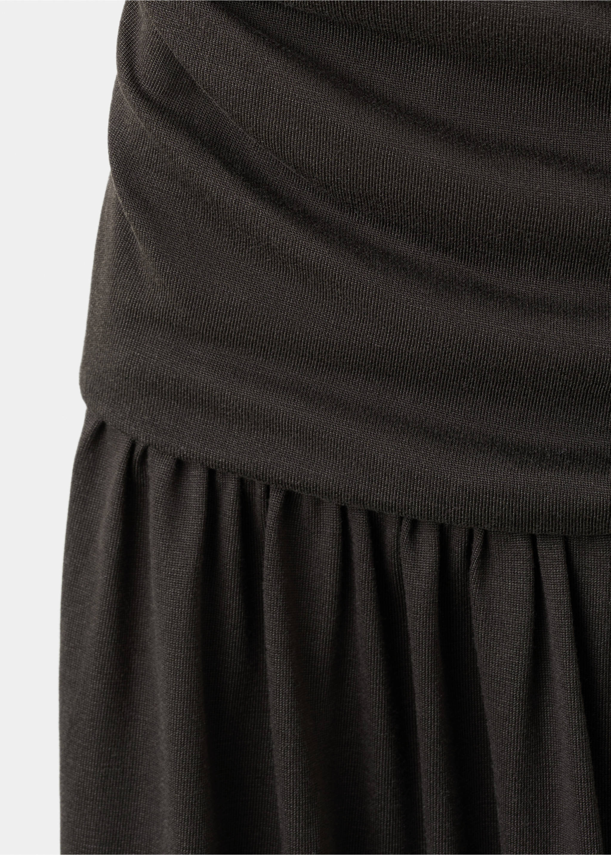 Draped halter dress - Details of the article 0, Brown. Ref: 37011394-00.
