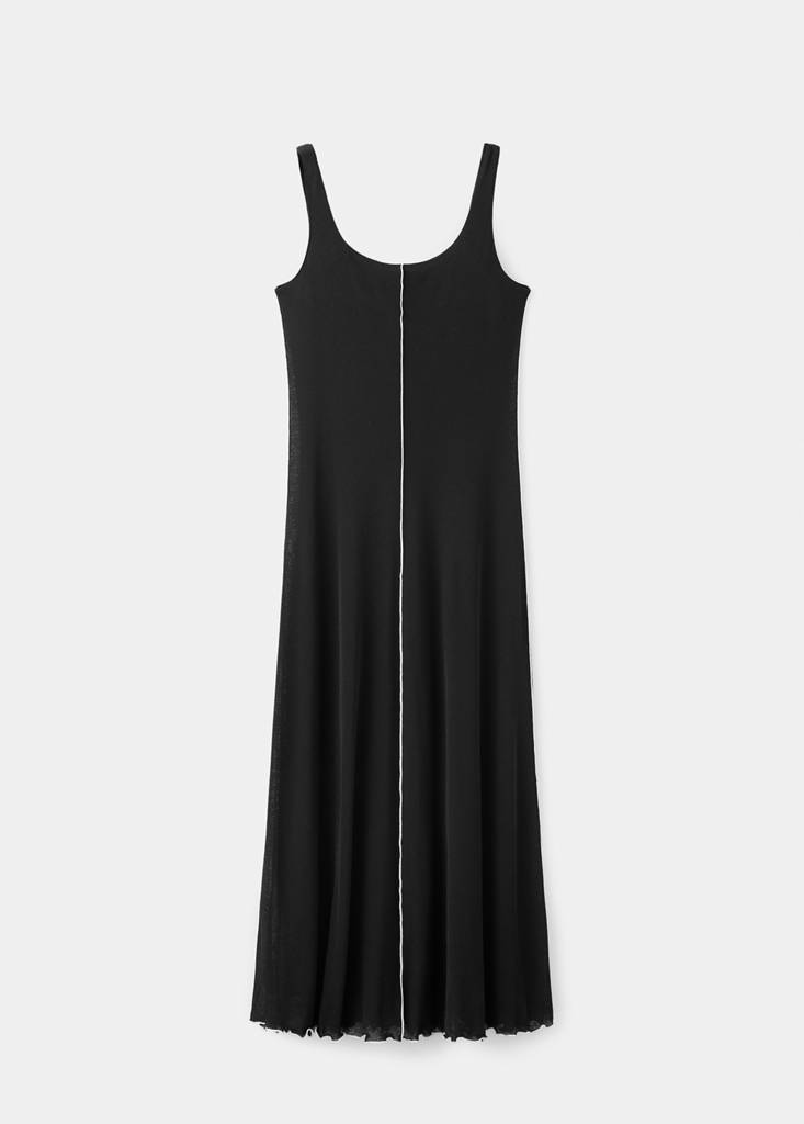 Knit dress with contrasting seam detail — Black