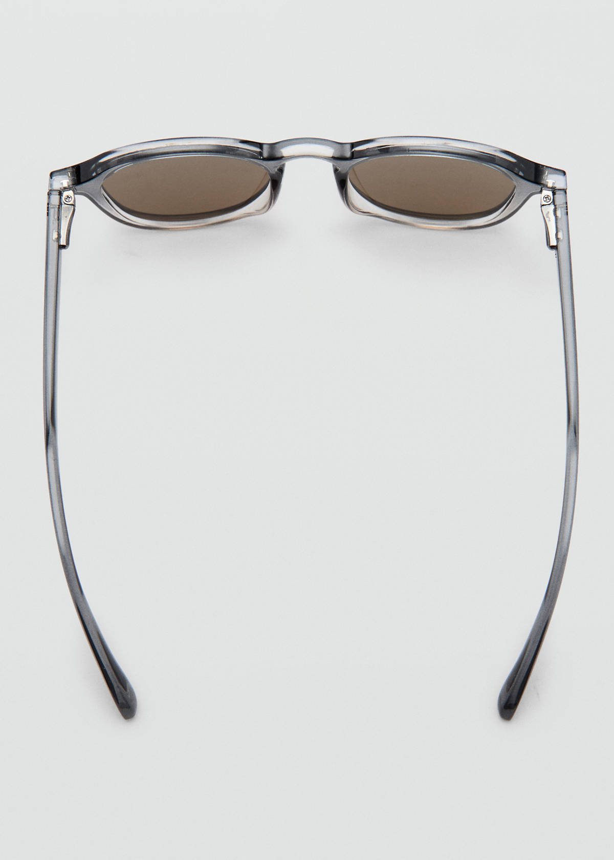 Semi-transparent round sunglasses — Black