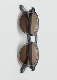 Semi-transparent round sunglasses — Black 4