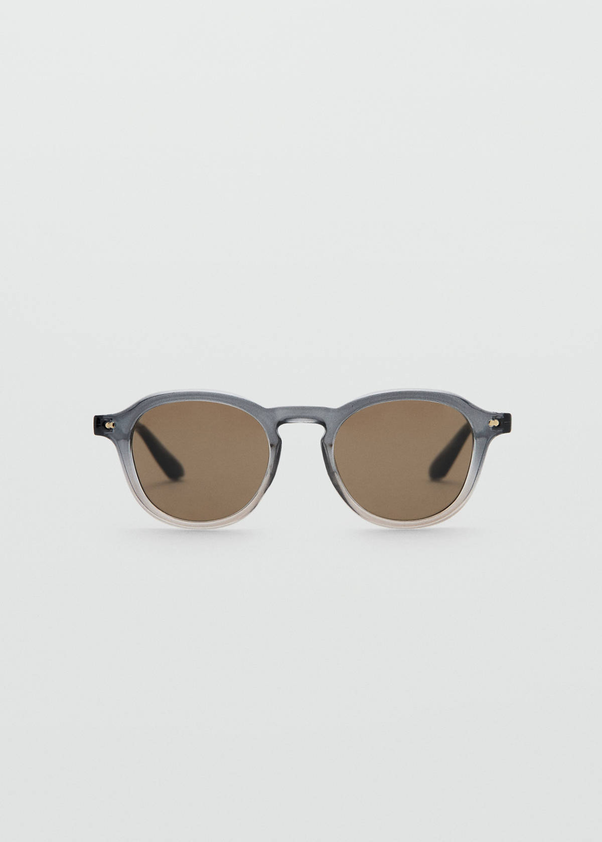 Semi-transparent round sunglasses — Black