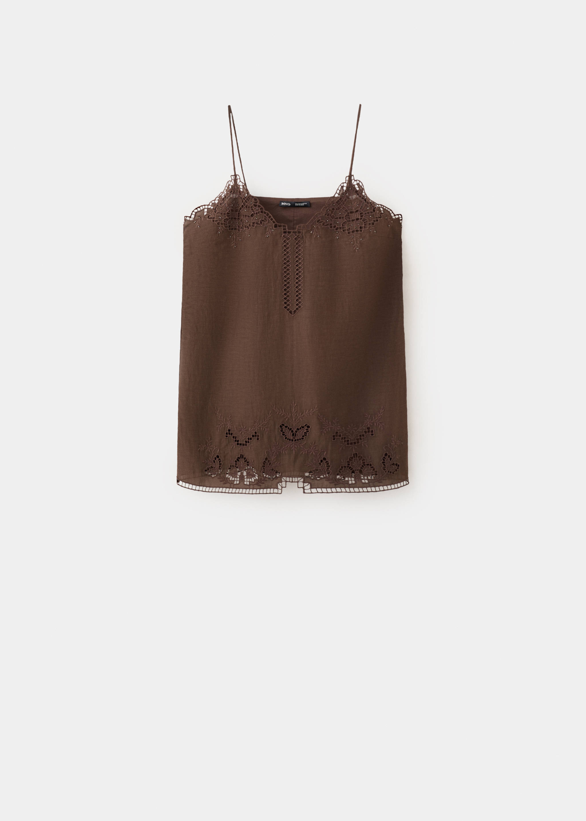 Openwork embroidered strap dress - Article without model