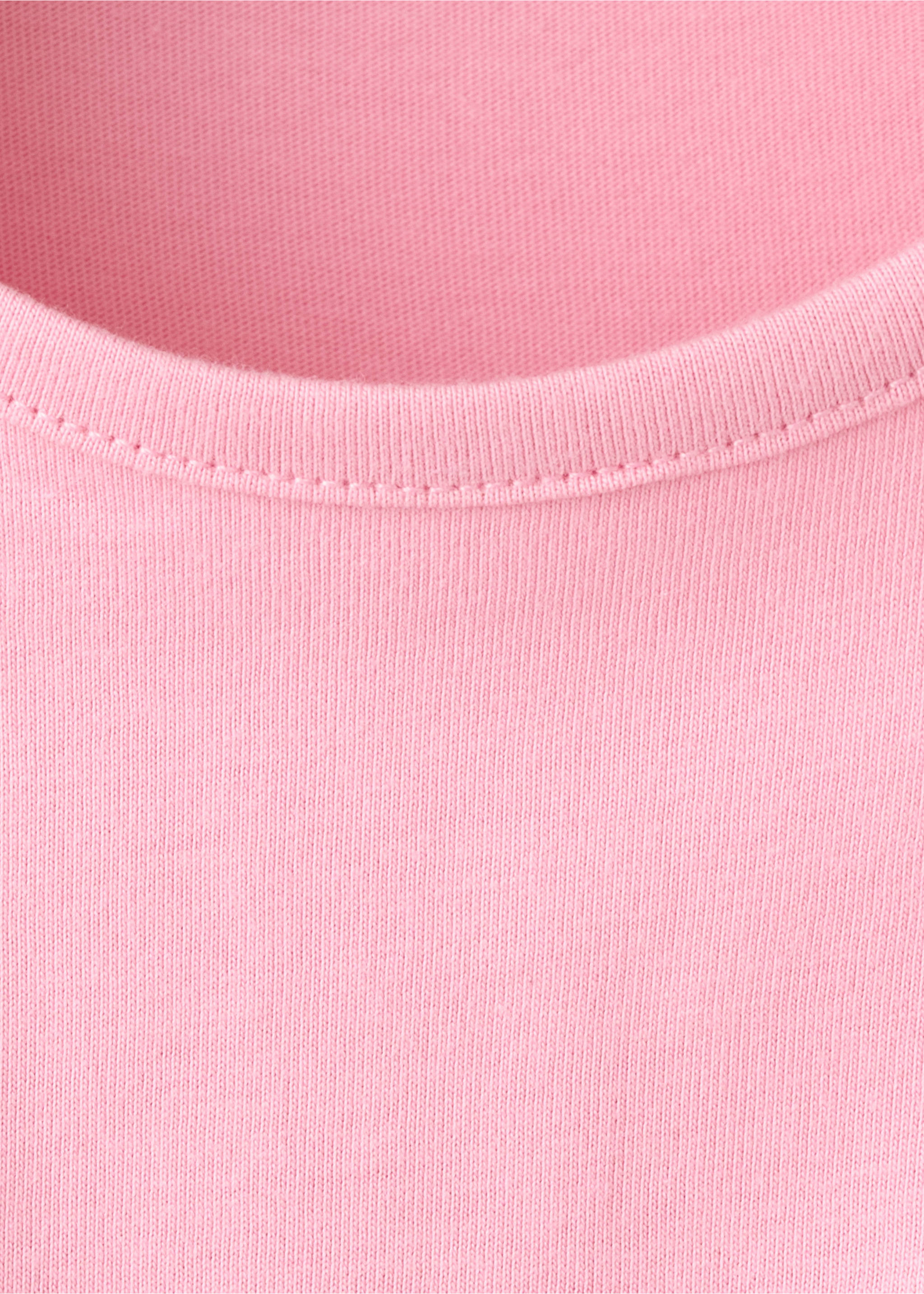 Cotton ruched hem T-shirt - Details of the article 8, Pink. Ref: 37011398-00.