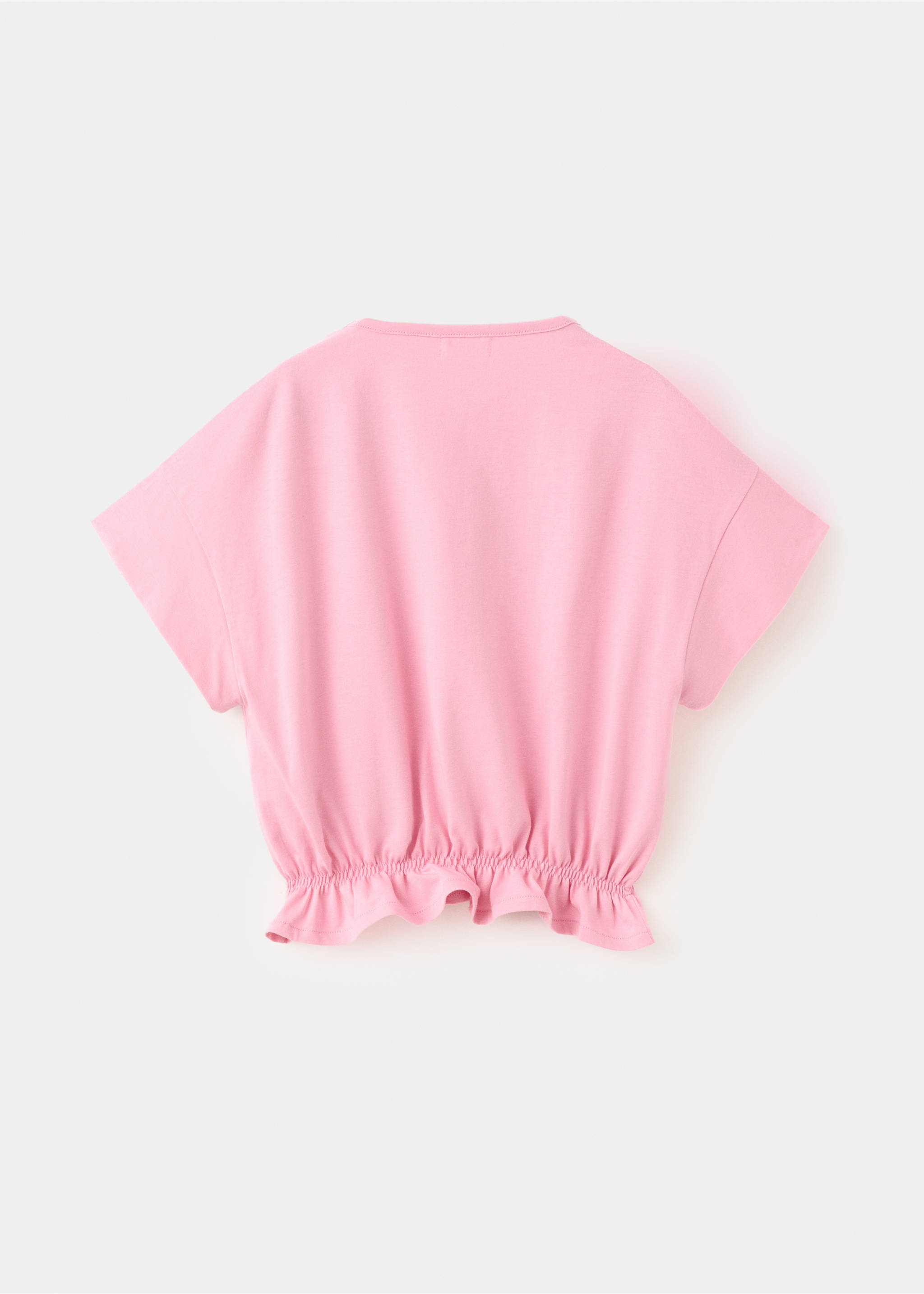 T-shirt en coton à bas froncé - Verso de l’article, Rose. Ref: 37011398-00.