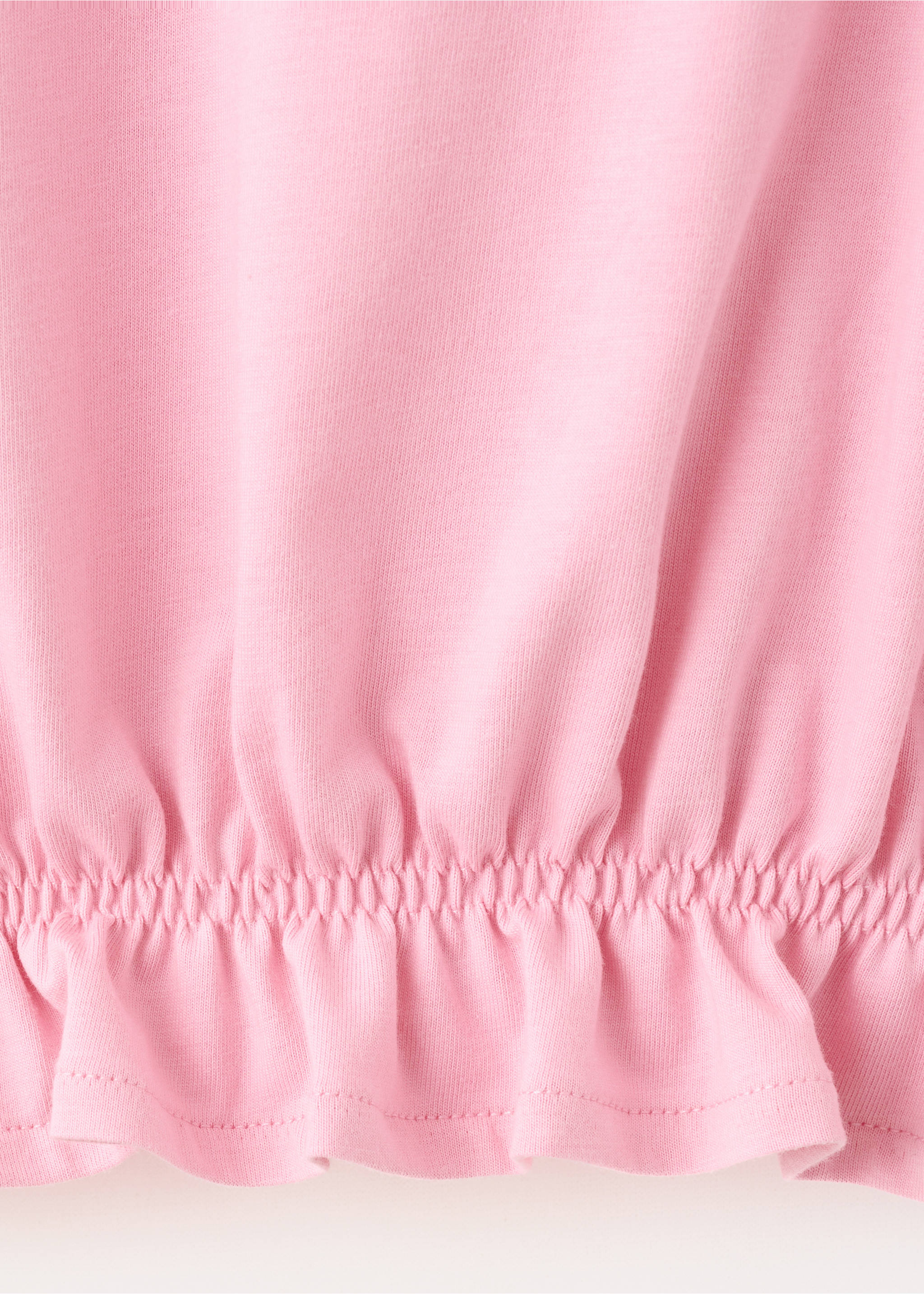 T-shirt en coton à bas froncé - Détail de l'article 0, Rose. Ref: 37011398-00.