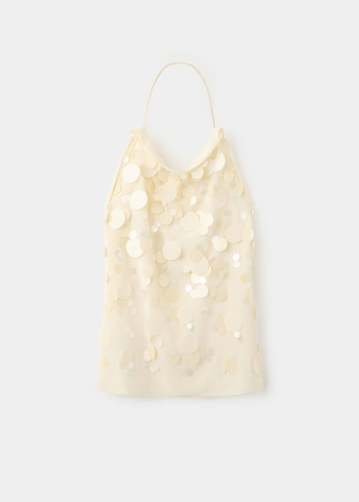 mango white sequin dress MANGO Sequin Dress With Fringe Detail