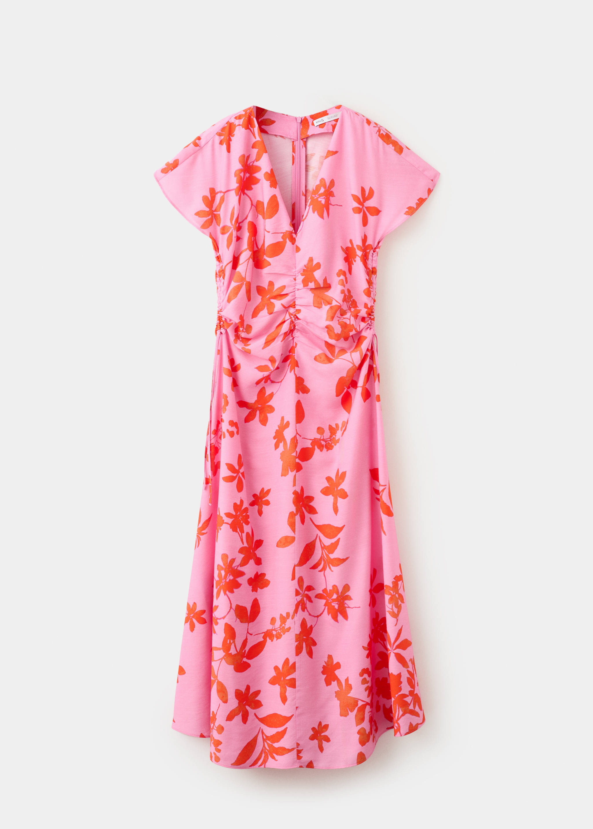 Side ruched floral dress - Article without model