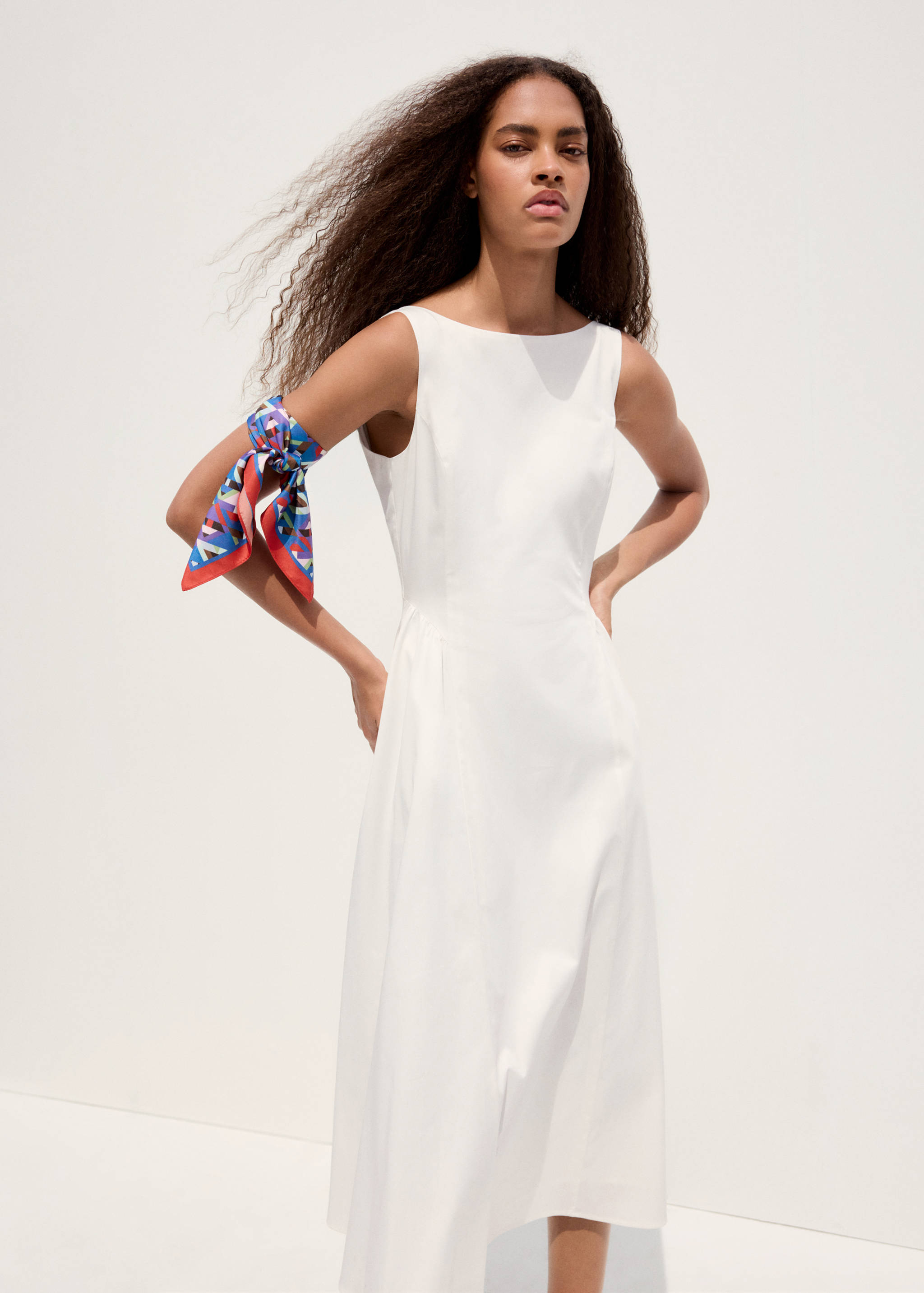 Boat-neck ruched dress - Medium plane