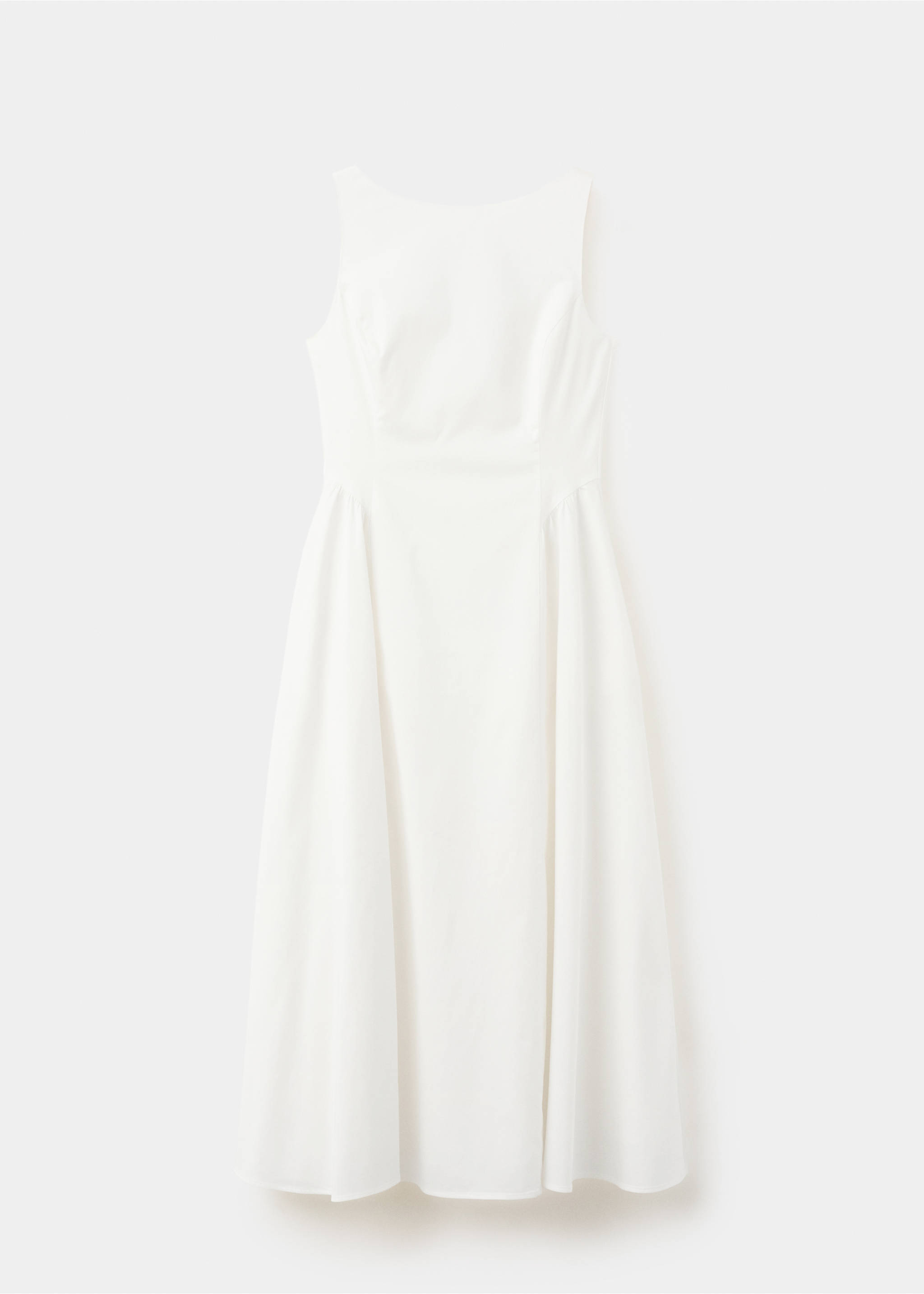 Boat-neck ruched dress - Article without model, White. Ref: 37011404-00.