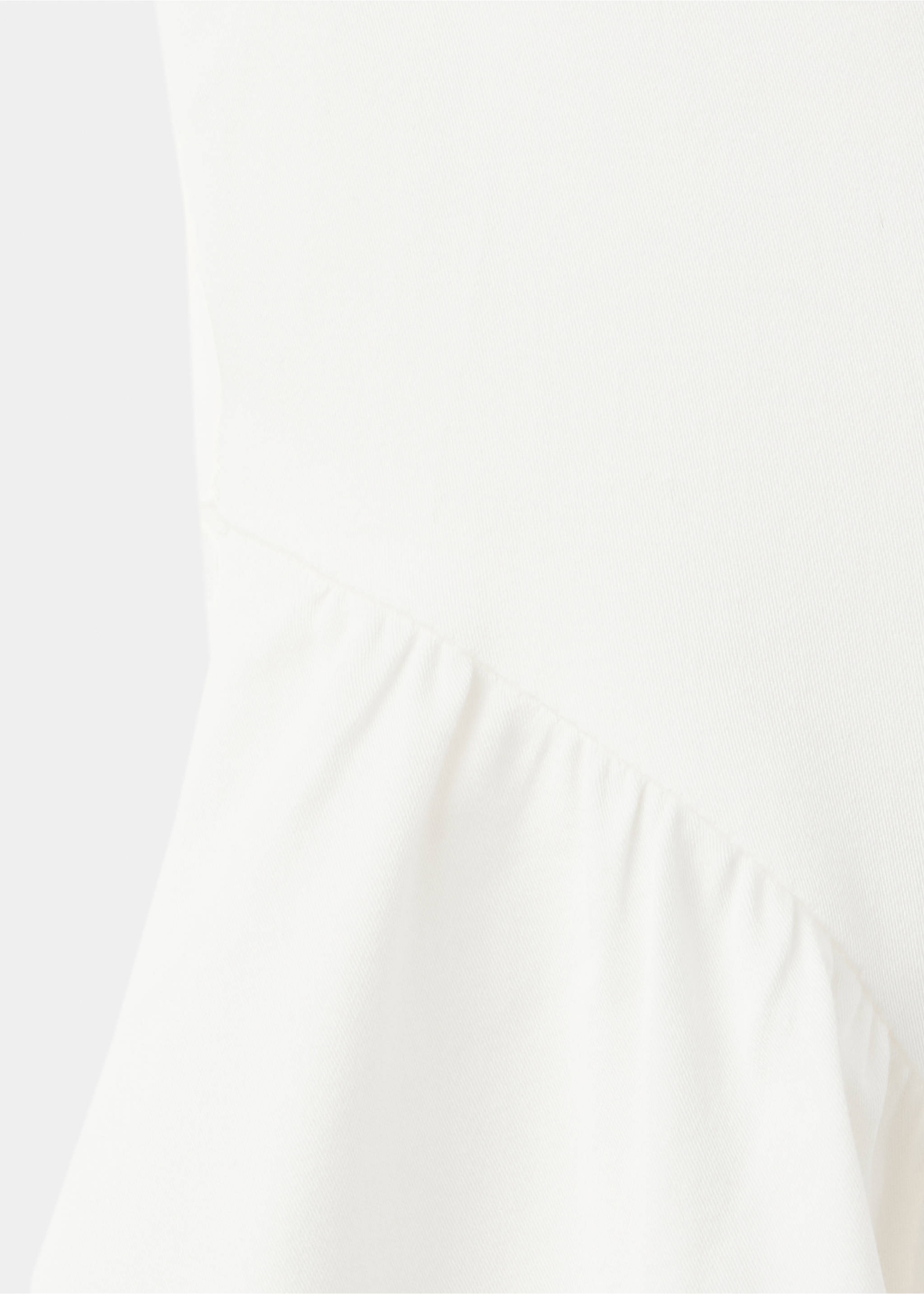 Boat-neck ruched dress - Details of the article 0, White. Ref: 37011404-00.