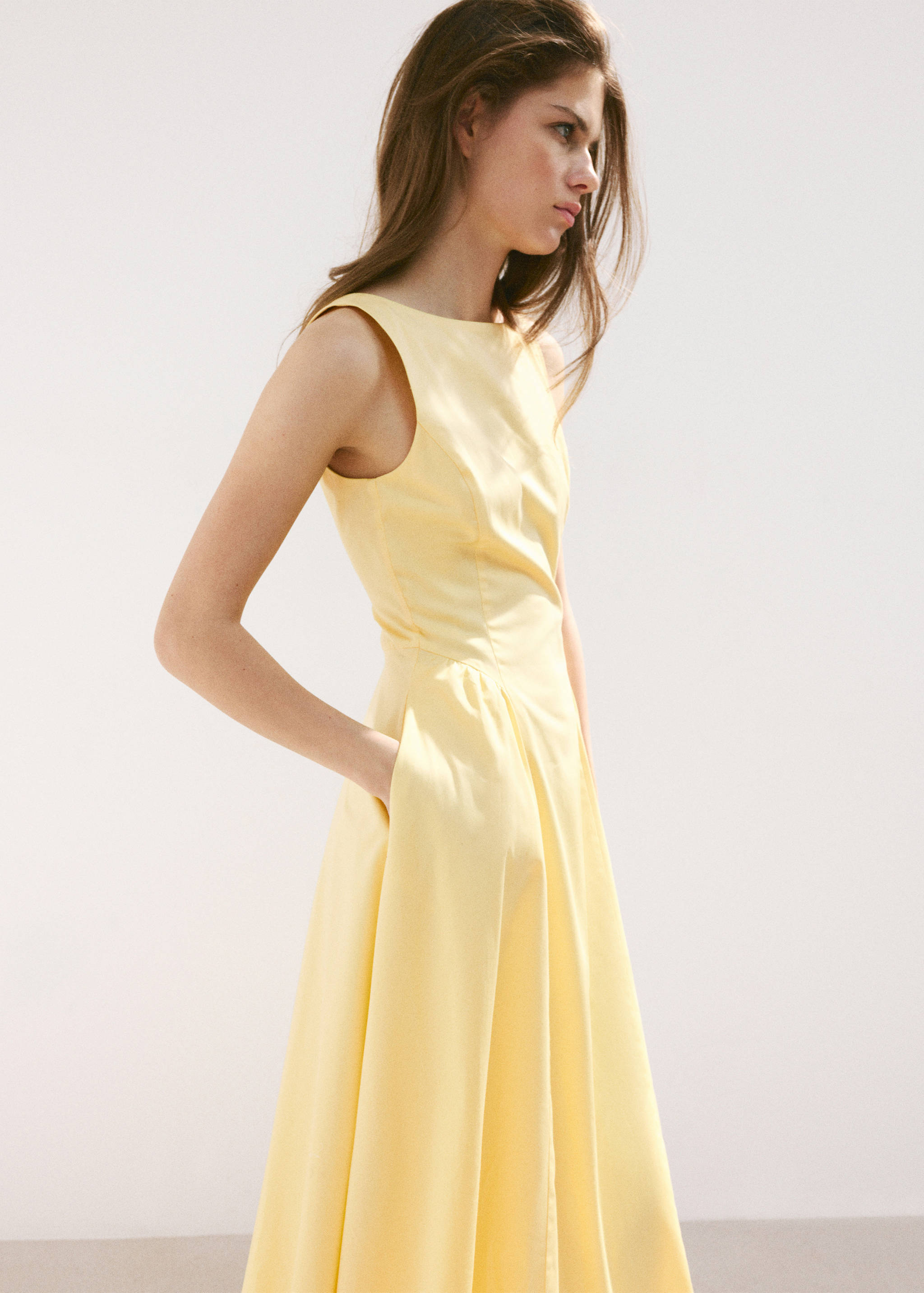 Boat-neck ruched dress - Medium plane