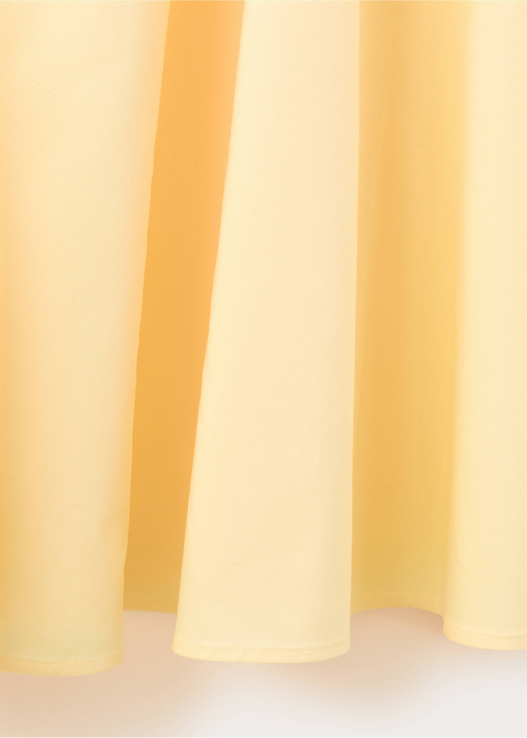 Boat-neck ruched dress - Details of the article 8, Pastel Yellow. Ref: 37011404-00.